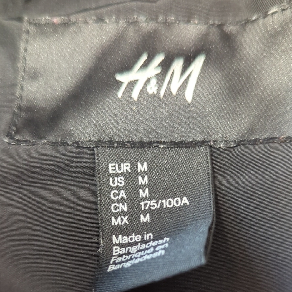 H&M Black Bomber Jacket with Ribbed Trim - Picture 2 of 5